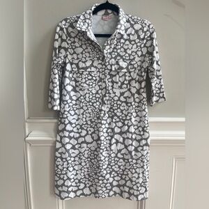 Persifor Gray & White Print Shirt Dress Size XS